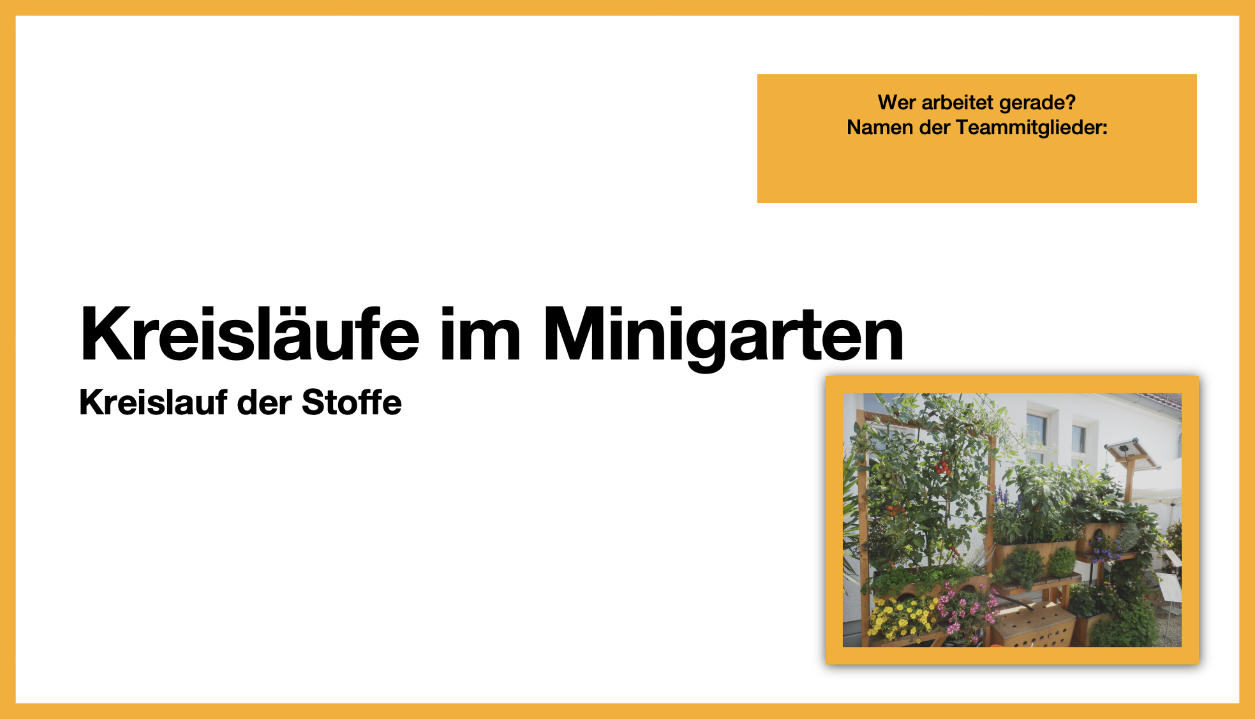 Präsentation zur Nahrungskette im Minigarten