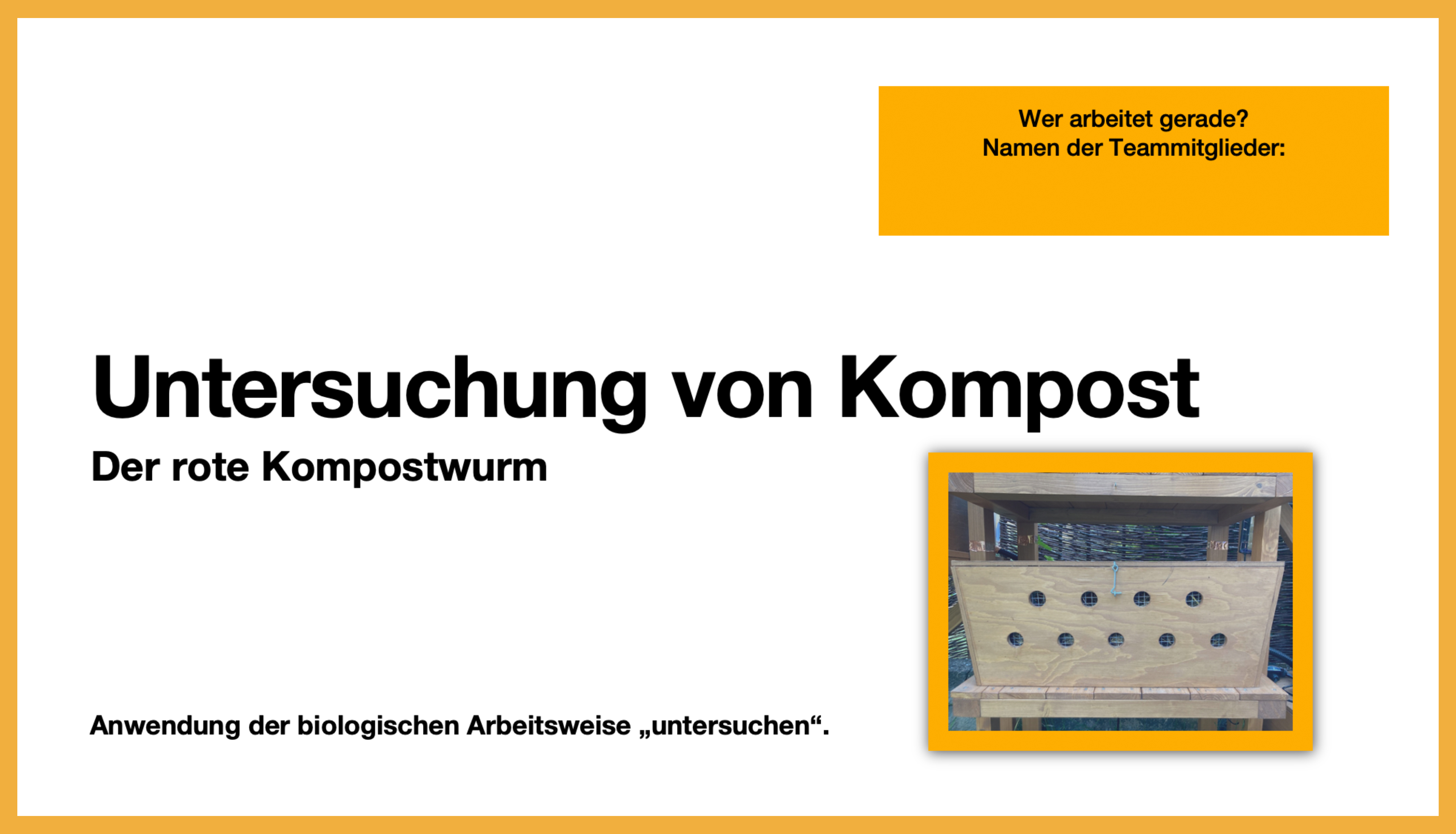 Präsentation zur Untersuchung des Komposts