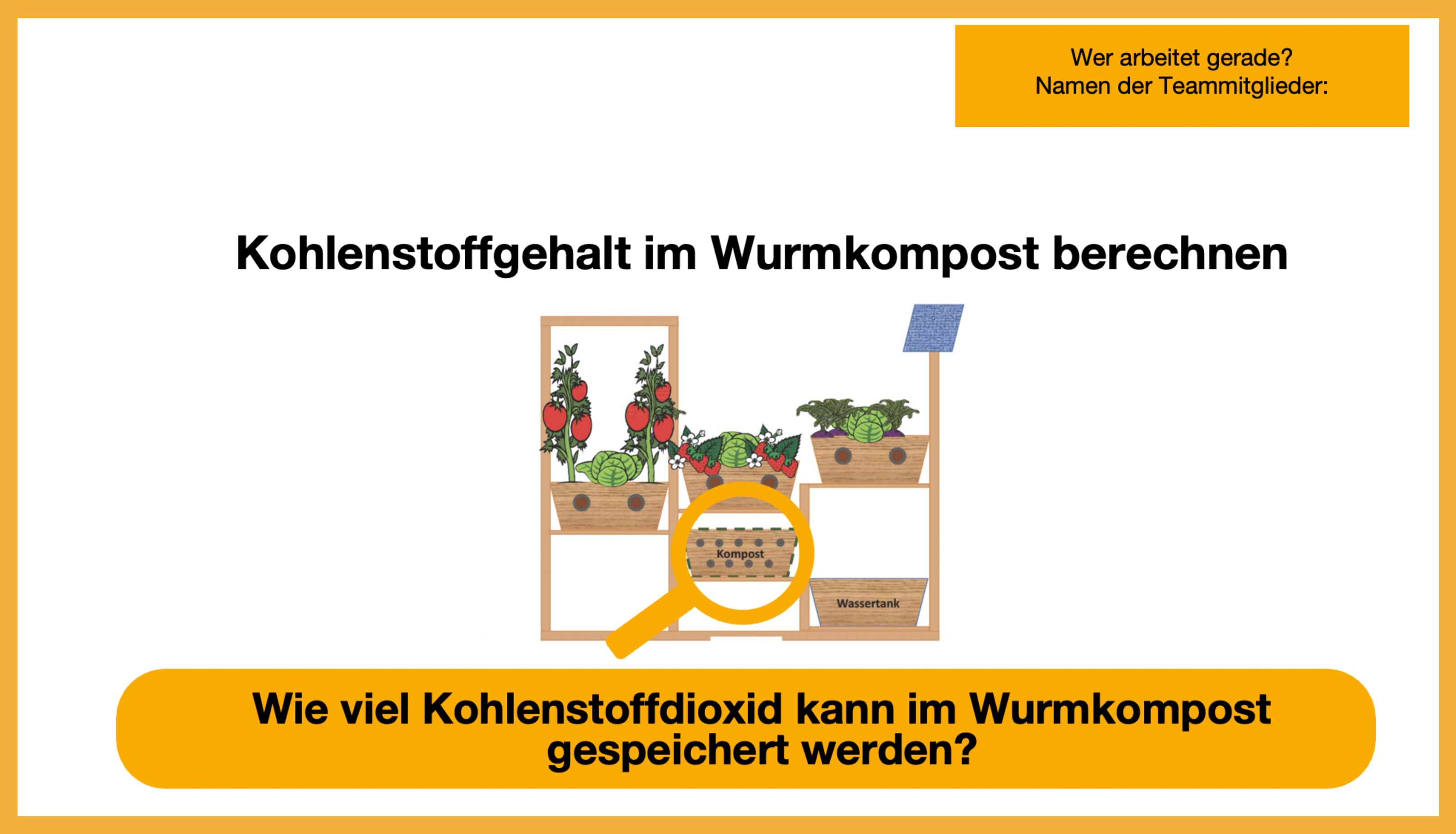 Präsentation zur Berechnung des Kohlenstoffgehalts im Wurmkompost